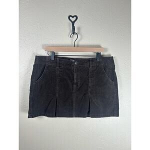 Y2K Old Navy Micro Mini Skirt Size 12 Brown Corduroy Preppy Academia Fall Spring